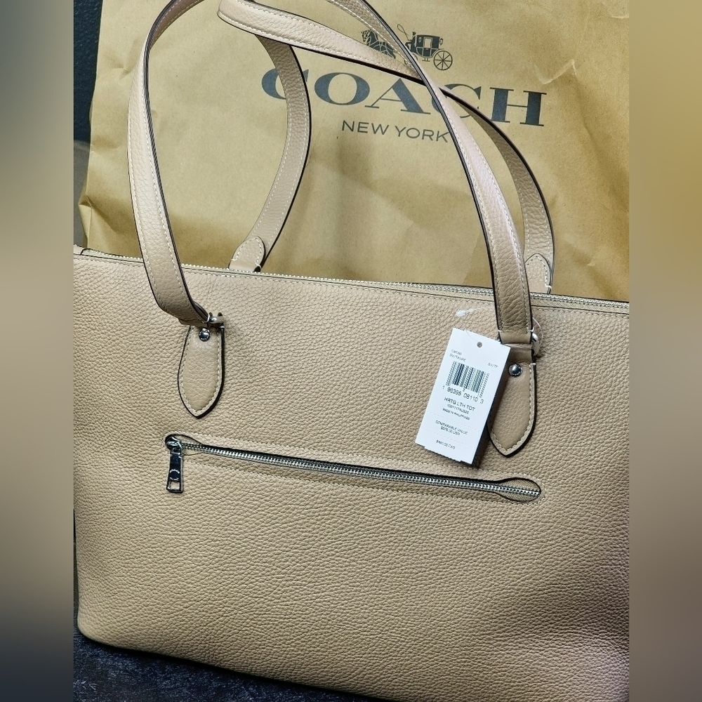 NWT Gallery Tote With Coach Heritage - Picture 7 of 14